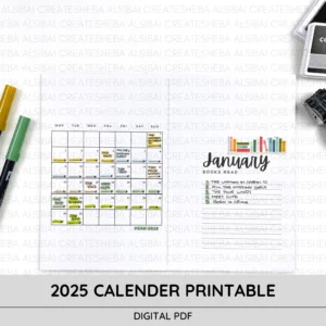 2025 Monthly Calendar Printable