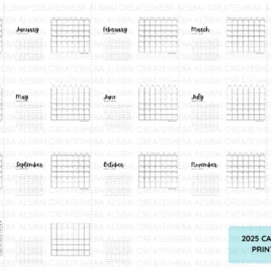 2025 Monthly Calendar Printable