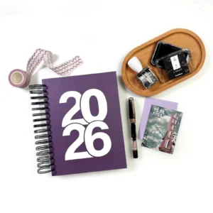 Classic Scrappy Spiral Notebook 2026 purple cover