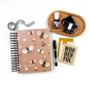 Classic Scrappy Spiral Notebook cover bees