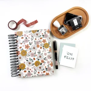 Memory Scrappy Spiral Notebook cover flower-03